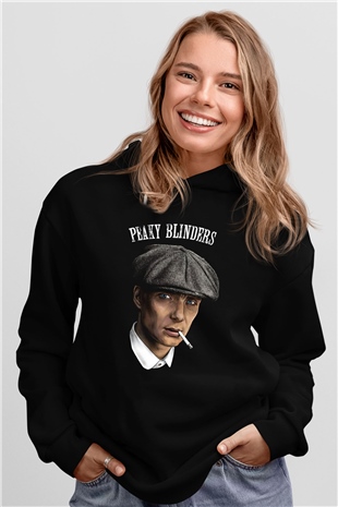 Peaky Blinders Baskılı Unisex Siyah Hoodie