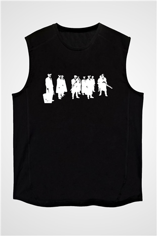 Peaky Blinders Baskılı Unisex Siyah Kolsuz Tişört - Tshirt