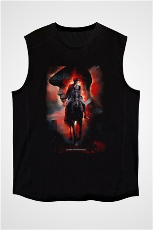 Peaky Blinders Baskılı Unisex Siyah Kolsuz Tişört - Tshirt