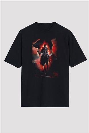 Peaky Blinders Baskılı Unisex Siyah Oversize Tişört - Tshirt