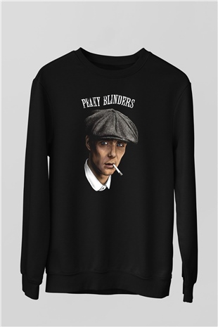 Peaky Blinders Baskılı Unisex Siyah Sweatshirt
