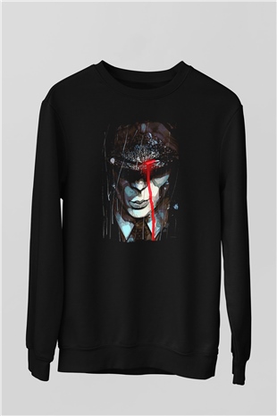 Peaky Blinders Baskılı Unisex Siyah Sweatshirt