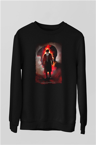 Peaky Blinders Baskılı Unisex Siyah Sweatshirt