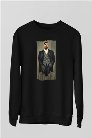 Peaky Blinders Baskılı Unisex Siyah Sweatshirt