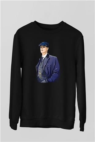 Peaky Blinders Baskılı Unisex Siyah Sweatshirt