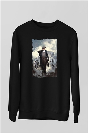 Peaky Blinders Baskılı Unisex Siyah Sweatshirt