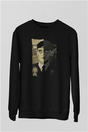 Peaky Blinders Baskılı Unisex Siyah Sweatshirt