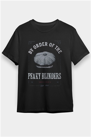 Peaky Blinders Baskılı Unisex Siyah Tişört - Tshirt