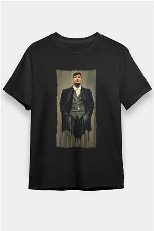Peaky Blinders Baskılı Unisex Siyah Tişört - Tshirt