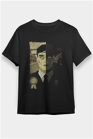 Peaky Blinders Baskılı Unisex Siyah Tişört - Tshirt