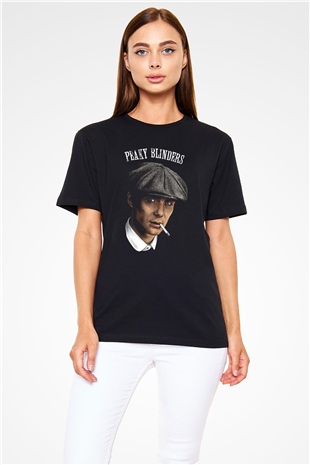 Peaky Blinders Baskılı Unisex Siyah Tişört - Tshirt