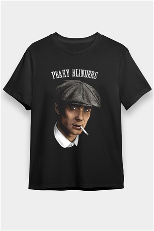 Peaky Blinders Baskılı Unisex Siyah Tişört - Tshirt