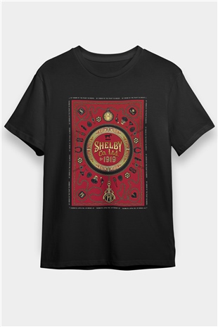 Peaky Blinders Baskılı Unisex Siyah Tişört - Tshirt
