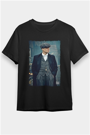 Peaky Blinders Baskılı Unisex Siyah Tişört - Tshirt