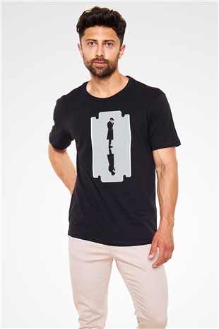 Peaky Blinders Baskılı Unisex Siyah Tişört - Tshirt