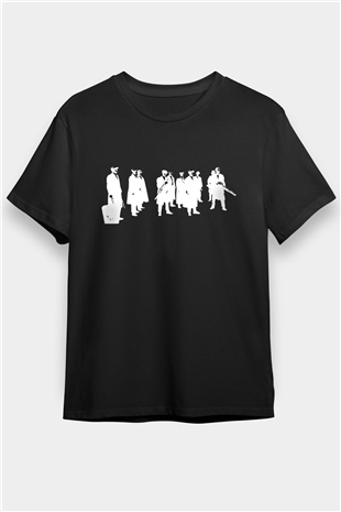 Peaky Blinders Baskılı Unisex Siyah Tişört - Tshirt