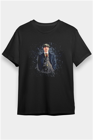 Peaky Blinders Baskılı Unisex Siyah Tişört - Tshirt