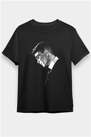 Peaky Blinders Baskılı Unisex Siyah Tişört - Tshirt