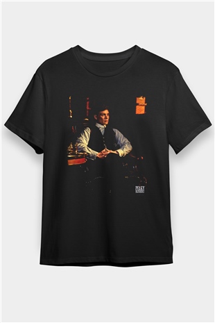 Peaky Blinders Baskılı Unisex Siyah Tişört - Tshirt