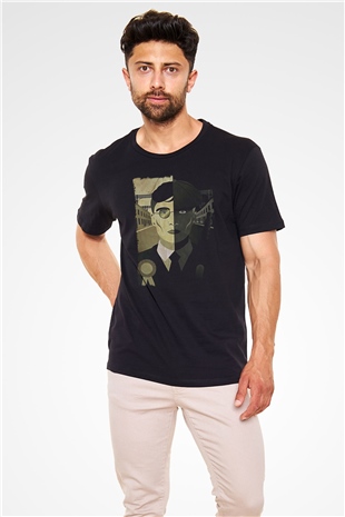 Peaky Blinders Baskılı Unisex Siyah Tişört - Tshirt