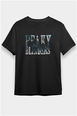 Peaky Blinders Baskılı Unisex Siyah Tişört - Tshirt