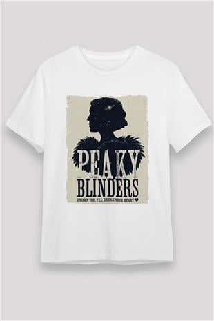 Peaky Blinders Unisex Baskılı Beyaz Tişört - Tshirt