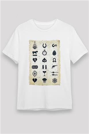 Peaky Blinders Unisex Baskılı Beyaz Tişört - Tshirt