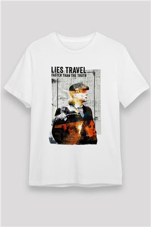 Peaky Blinders Unisex Baskılı Beyaz Tişört - Tshirt
