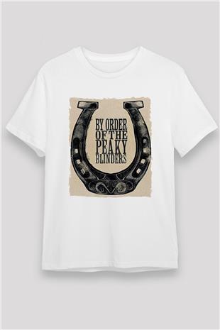 Peaky Blinders Unisex Baskılı Beyaz Tişört - Tshirt