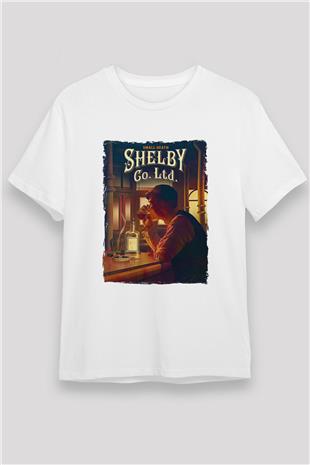 Peaky Blinders Unisex Baskılı Beyaz Tişört - Tshirt