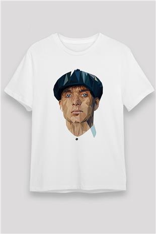 Peaky Blinders Unisex Baskılı Beyaz Tişört - Tshirt