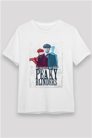 Peaky Blinders Unisex Baskılı Beyaz Tişört - Tshirt