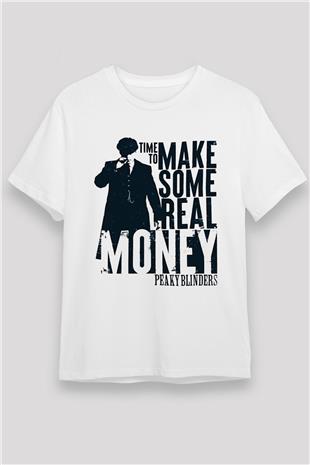Peaky Blinders Unisex Baskılı Beyaz Tişört - Tshirt