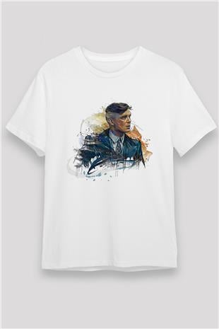 Peaky Blinders Unisex Baskılı Beyaz Tişört - Tshirt