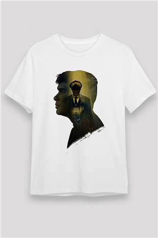 Peaky Blinders Unisex Baskılı Beyaz Tişört - Tshirt