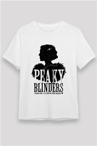 Peaky Blinders Unisex Baskılı Beyaz Tişört - Tshirt