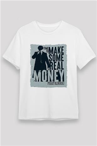 Peaky Blinders Unisex Baskılı Beyaz Tişört - Tshirt