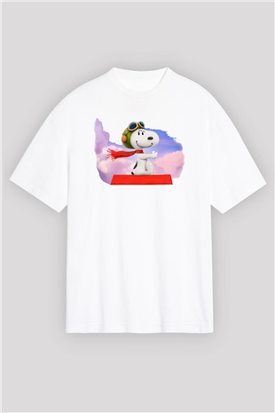 Peanuts Beyaz Unisex Oversize Tişört