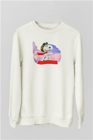 Peanuts Beyaz Unisex Sweatshirt