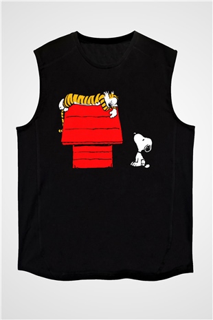 Peanuts Siyah Unisex Kolsuz Tişört