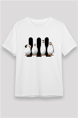 Penguen Beyaz Unisex Tişört T-Shirt - TişörtFabrikası