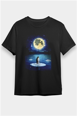 Penguen Siyah Unisex Tişört T-Shirt - TişörtFabrikası