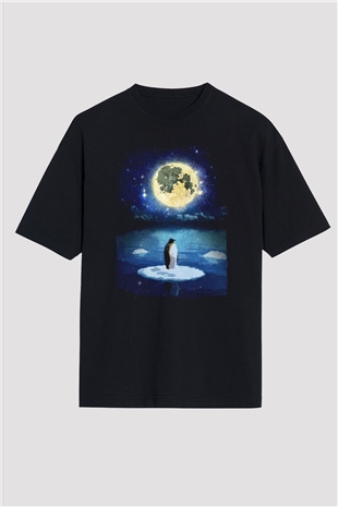 Penguen Siyah Oversize Tişört Oversize T-shirt - TişörtFabrikası
