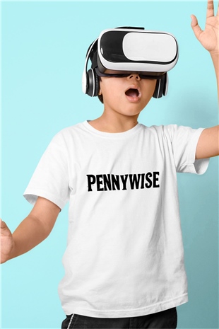 Pennywise Baskılı Beyaz Unisex Çocuk Tişört