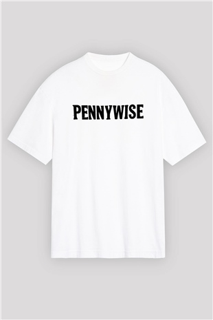 Pennywise Beyaz Unisex Oversize Tişört T-Shirt