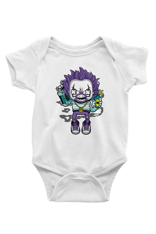 Pennywise Boombox Baskılı Beyaz Unisex Bebek Body - Zıbın