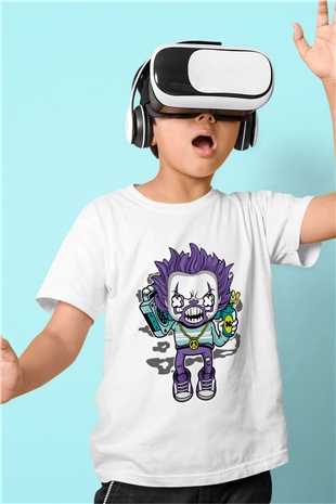 Pennywise Boombox Baskılı Beyaz Unisex Çocuk Tişört