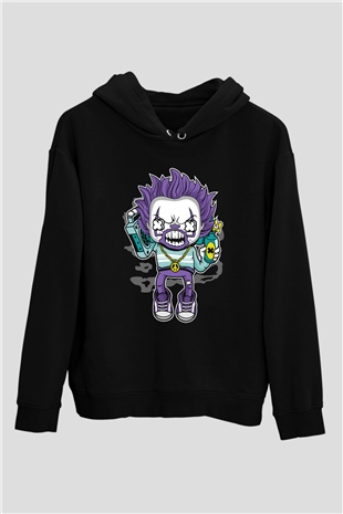 Pennywise Boombox Baskılı Siyah Unisex Hoodie