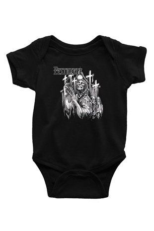 Pestilence Baskılı Unisex Siyah Bebek Body - Zıbın