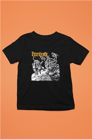 Pestilence Baskılı Unisex Siyah Çocuk Tişört - Tshirt